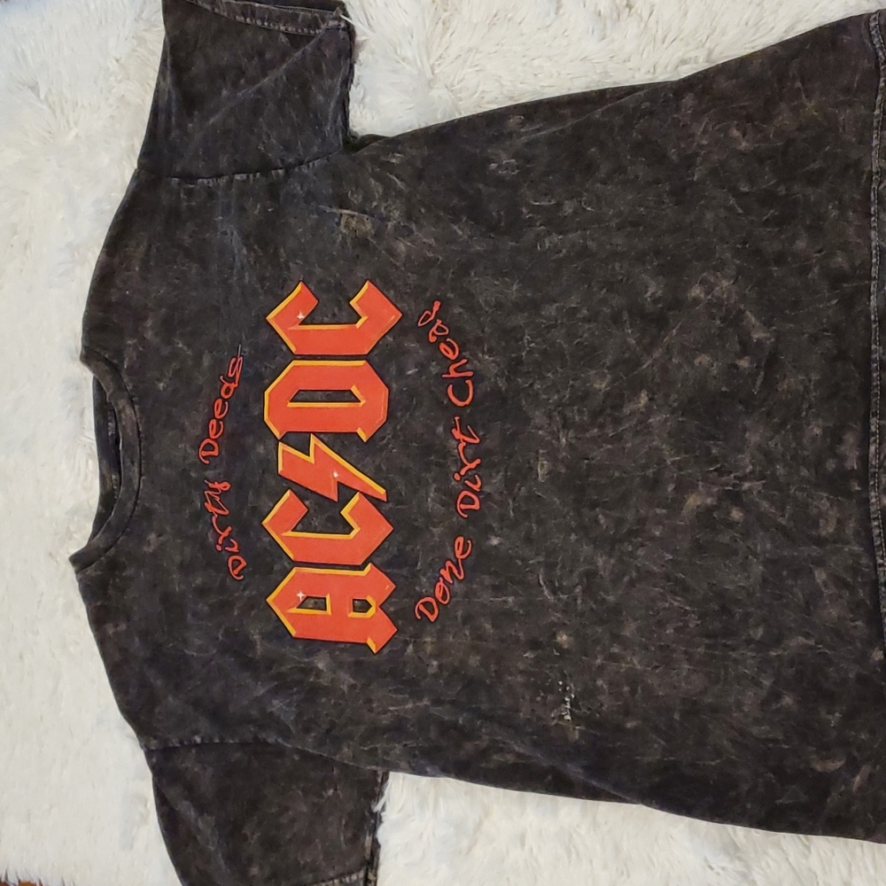 Acdc Grafic Band Acid Wash Tshirt - Gem